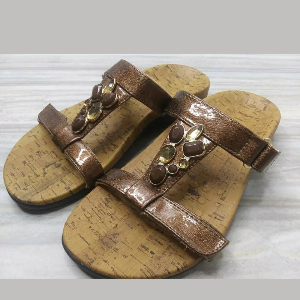 Vionic Viviana Sandals Slides Metallic Brown